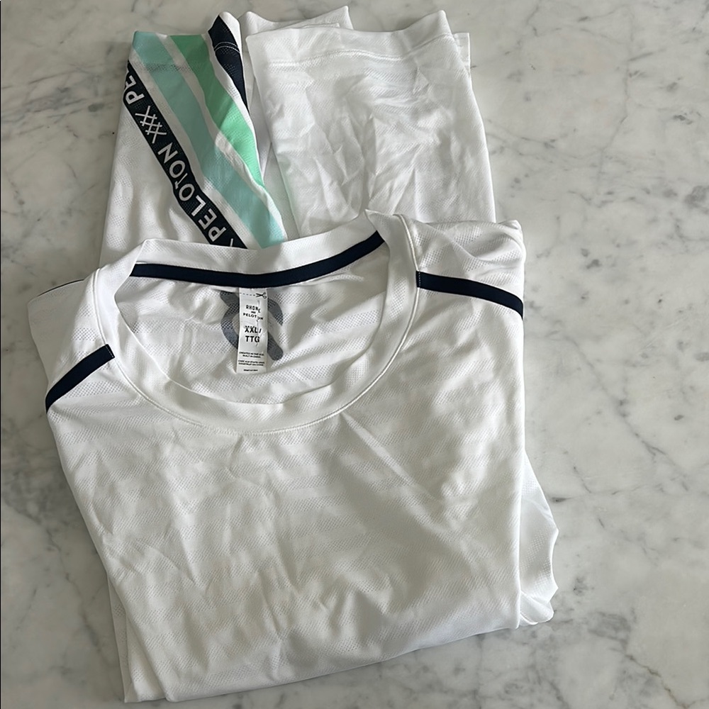 Peloton Men's White Shirt with Black Accents